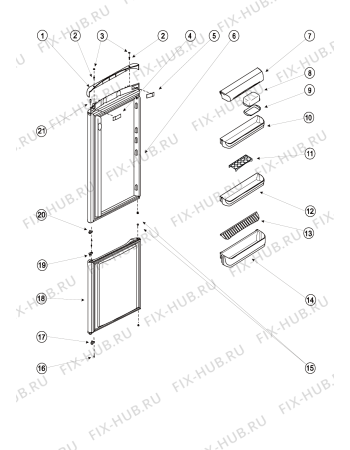 Схема №2 BH180NF (F039214) с изображением Корпусная деталь для холодильника Indesit C00854266