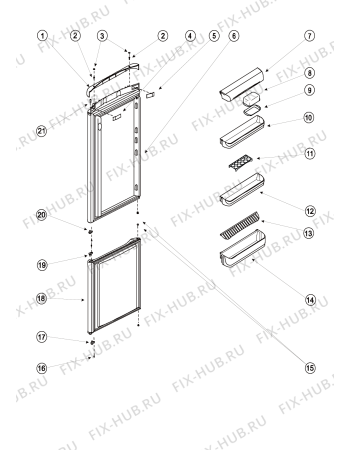 Взрыв-схема холодильника Indesit BH180NF (F039214) - Схема узла