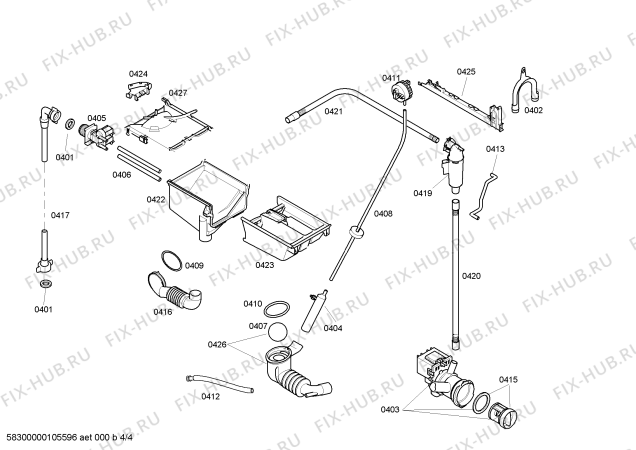 Взрыв-схема стиральной машины Bosch WFO2062PL Maxx WFO2062 - Схема узла 04