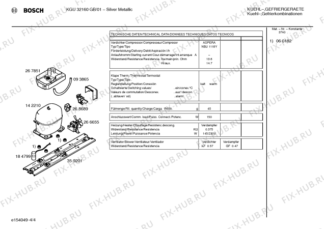 Взрыв-схема холодильника Bosch KGU32160GB - Схема узла 04