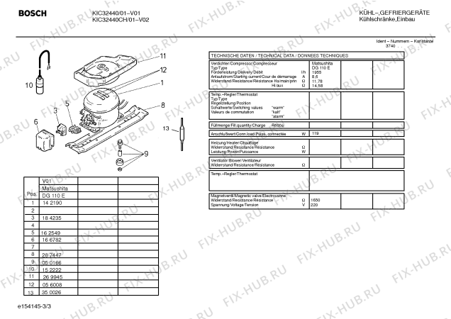 Взрыв-схема холодильника Bosch KIC32440CH - Схема узла 03