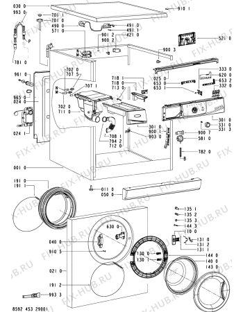 Схема №1 AWO/D 43110 с изображением Обшивка для стиральной машины Whirlpool 481245216694