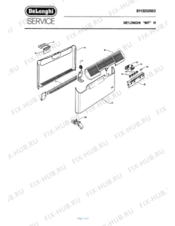 Схема №1 H с изображением Блок управления для электрообогревателя DELONGHI 591856