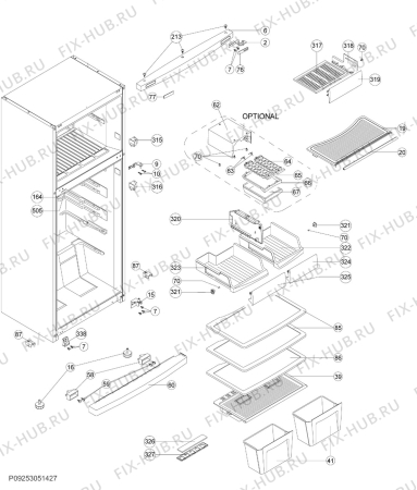 Взрыв-схема холодильника Zanussi ZRT344FXO1 - Схема узла Section 1