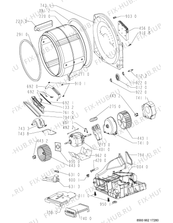 Схема №1 TRKK 6610 с изображением Обшивка для электросушки Whirlpool 480112100151