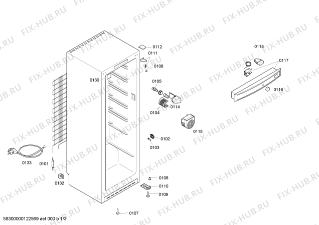 Схема №2 3FCB1310 с изображением Дверь для холодильной камеры Bosch 00245612
