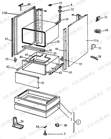 Взрыв-схема плиты (духовки) Electrolux CF6720 - Схема узла H10 Chassis