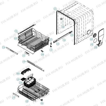 Взрыв-схема посудомоечной машины Ise D243 UK   -White (401590, DW90.1) - Схема узла 02