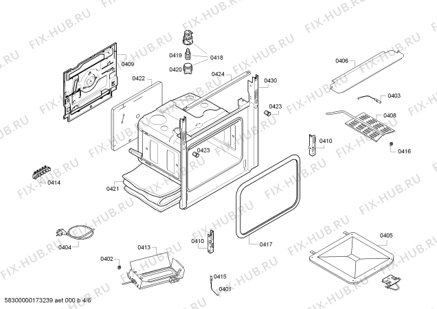 Взрыв-схема плиты (духовки) Bosch HGG23W365R - Схема узла 04