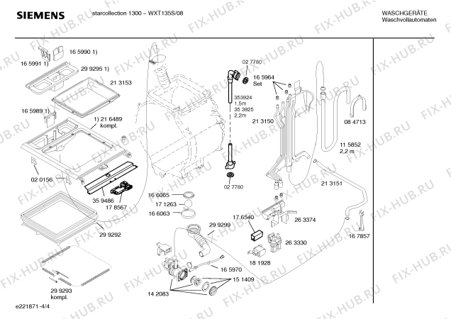 Схема №1 WXT135S SIWAMAT star collection 1300 с изображением Панель управления для стиралки Siemens 00366491