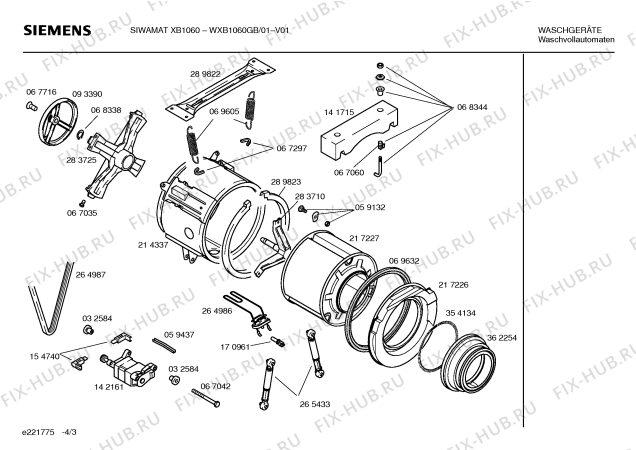 Схема №3 WXB1060GB SIWAMAT XB1060 с изображением Инструкция по эксплуатации для стиральной машины Siemens 00529532