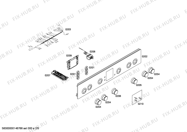 Схема №1 HGV645220S с изображением Кабель для плиты (духовки) Bosch 00650846