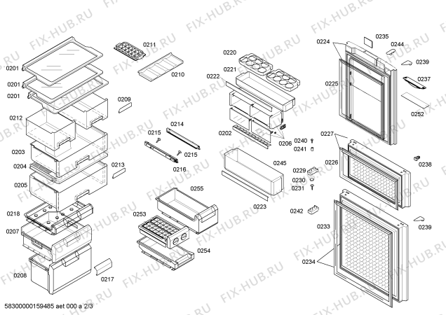 Схема №1 KK28F46S0W с изображением Дверь для холодильника Siemens 00712456