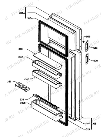 Взрыв-схема холодильника Marijnen CM254DT - Схема узла Refrigerator door