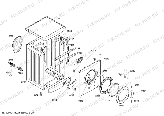 Взрыв-схема стиральной машины Siemens WM10E411TR - Схема узла 02