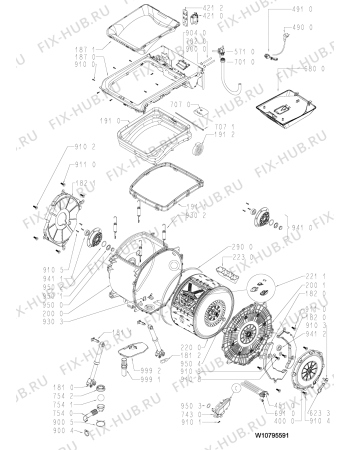 Схема №1 AWE 9763 с изображением Модуль (плата) для стиралки Whirlpool 481010750682