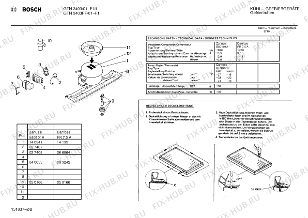 Взрыв-схема холодильника Bosch GTN3403 - Схема узла 02