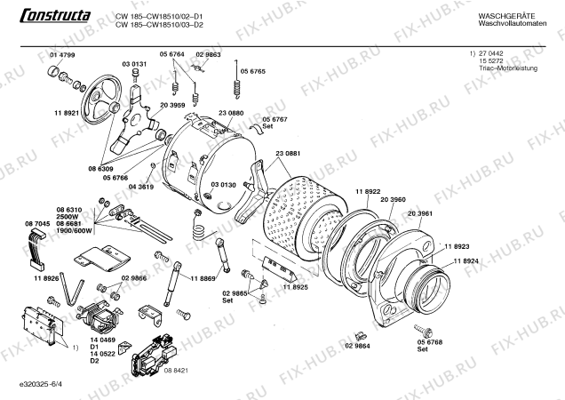 Схема №1 CW18510 CW1851 с изображением Панель управления для стиральной машины Bosch 00270923