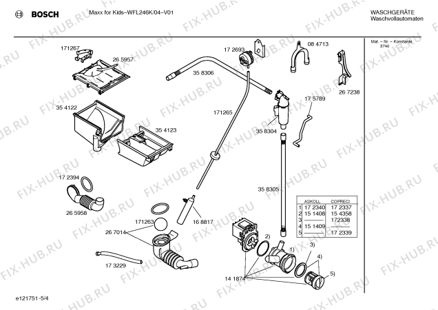 Схема №2 WFL246K Maxx for Kids с изображением Инструкция по установке и эксплуатации для стиральной машины Bosch 00526026