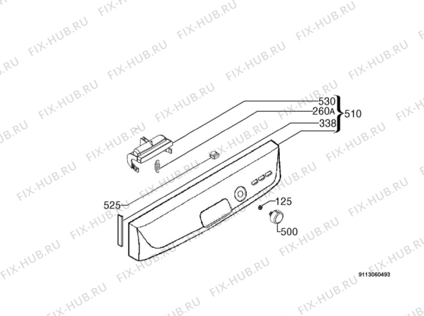 Взрыв-схема посудомоечной машины Electrolux ESF65049X - Схема узла Command panel 037