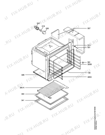 Взрыв-схема плиты (духовки) Electrolux EON5630B - Схема узла Oven