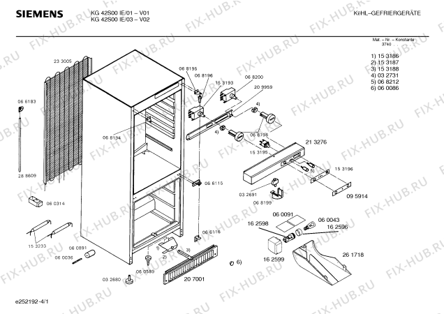 Схема №2 KG42S00IE с изображением Передняя панель для холодильной камеры Siemens 00213276