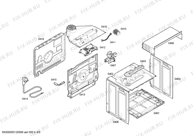 Взрыв-схема плиты (духовки) Bosch HBN56W551E Horno bosch indep.multif.3d inox e2 - Схема узла 04