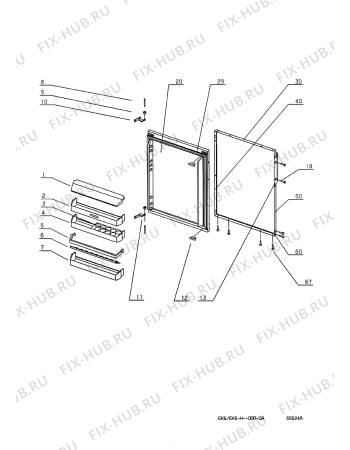 Взрыв-схема холодильника Electrolux EK138.4LIWS - Схема узла Door 003