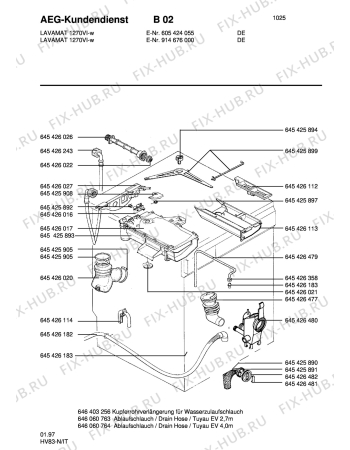 Взрыв-схема стиральной машины Aeg LAV1270 VI - Схема узла Water equipment