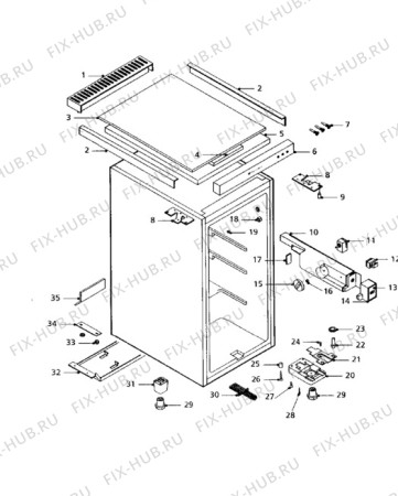 Взрыв-схема холодильника Electrolux EU1040T - Схема узла Cabinet + furniture (extra)