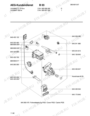 Взрыв-схема стиральной машины Aeg LAV620W  I - Схема узла Electrical equipment 268