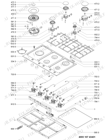 Схема №1 TGW6592IXL (F091939) с изображением Наставление для плиты (духовки) Indesit C00363615