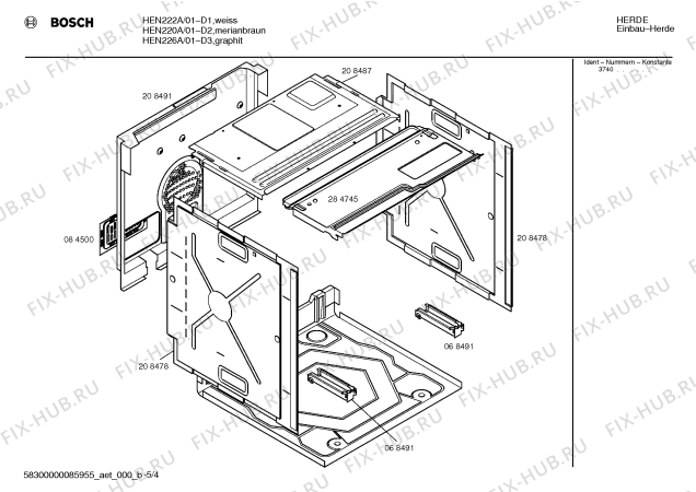 Схема №1 HEN226A с изображением Инструкция по эксплуатации для духового шкафа Bosch 00516458