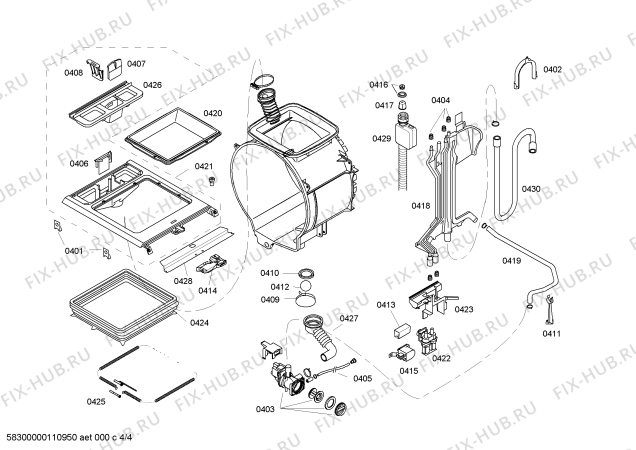 Схема №1 WOP1651II Topp WOP1651 с изображением Крышка для стиралки Bosch 00475424