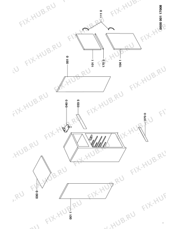 Схема №1 CFS 671 RC 000 162 37 с изображением Корпусная деталь для холодильника Whirlpool 481244069021