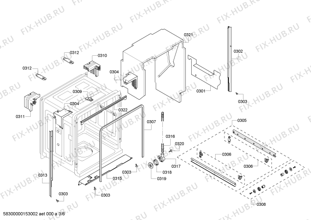 Схема №1 SHE43F15UC с изображением Панель управления для посудомоечной машины Bosch 00684289