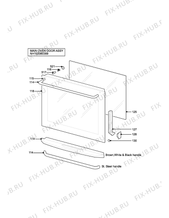 Взрыв-схема плиты (духовки) Aeg D2160B (BLACK) - Схема узла H10 Main Oven Door (large)