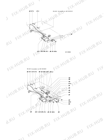 Взрыв-схема холодильника Electrolux RA422 - Схема узла Armature/fitting