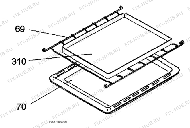 Взрыв-схема плиты (духовки) Electrolux EKC501503W - Схема узла Section 5