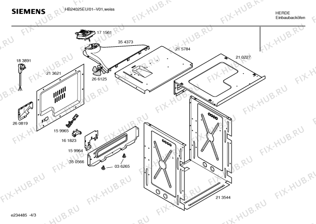 Схема №1 HB33055EU с изображением Петля двери для плиты (духовки) Siemens 00418088