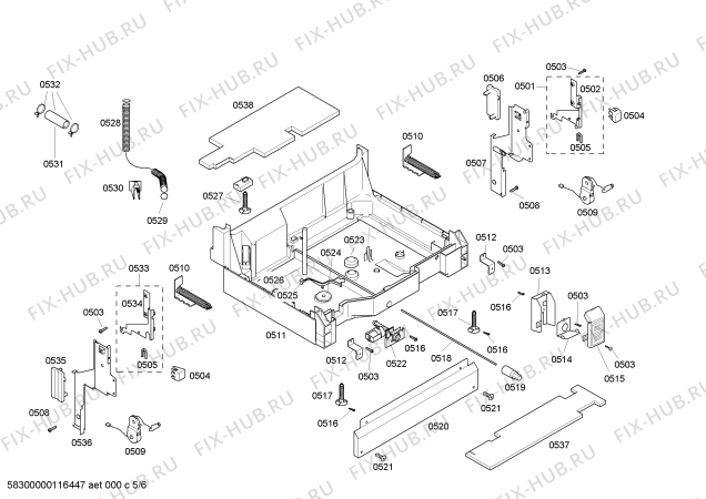 Взрыв-схема посудомоечной машины Kenmore 63017303401 Kenmore Elite - Схема узла 05