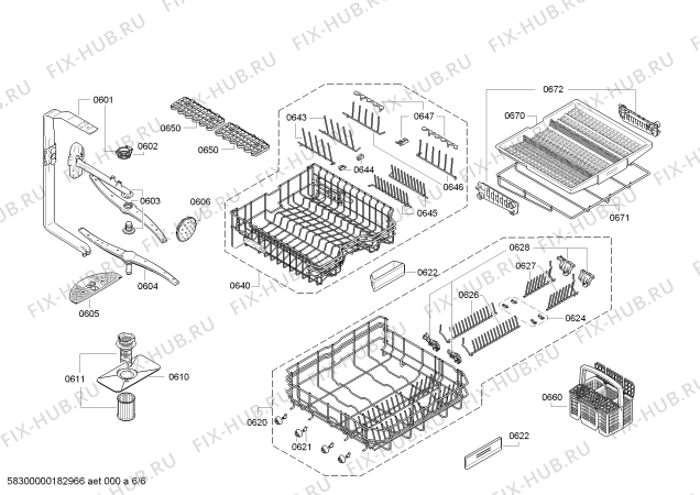 Схема №1 JDB9600CWS с изображением Силовой модуль запрограммированный для посудомоечной машины Bosch 12004861