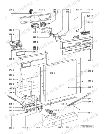 Схема №2 GSF 3174-S/D GSF 3174 S/D WS с изображением Обшивка для посудомоечной машины Whirlpool 481245378573