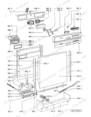 Схема №2 ADP 233 F с изображением Калитка Whirlpool 481236058005