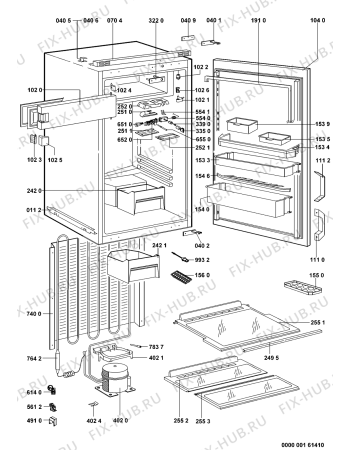 Схема №1 KVE 6S7000R с изображением Шарнир для холодильной камеры Whirlpool 480131100504