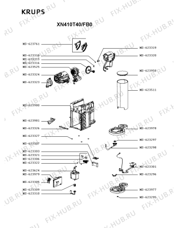 Схема №2 XN250A40/FB1 с изображением Провод для электрокофемашины Krups MS-623301