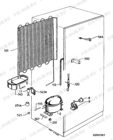 Взрыв-схема холодильника Alno AZE8125I - Схема узла Functional parts