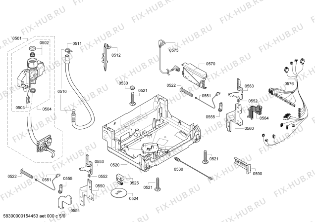 Схема №1 S41E50W0GB с изображением Ручка выбора программ для электропосудомоечной машины Bosch 00623149