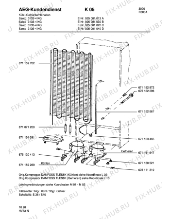 Взрыв-схема холодильника Aeg S3133-4KG - Схема узла Refrigerator cooling system