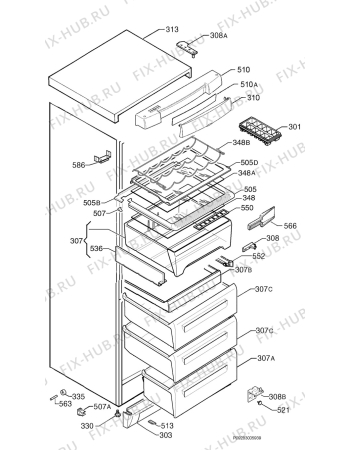 Схема №1 S3130KG8 с изображением Ящичек для холодильника Aeg 2149482933